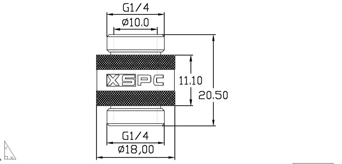 XSPC G1/4" Male to Male Rotary Fitting, Chrome, 4-Pack