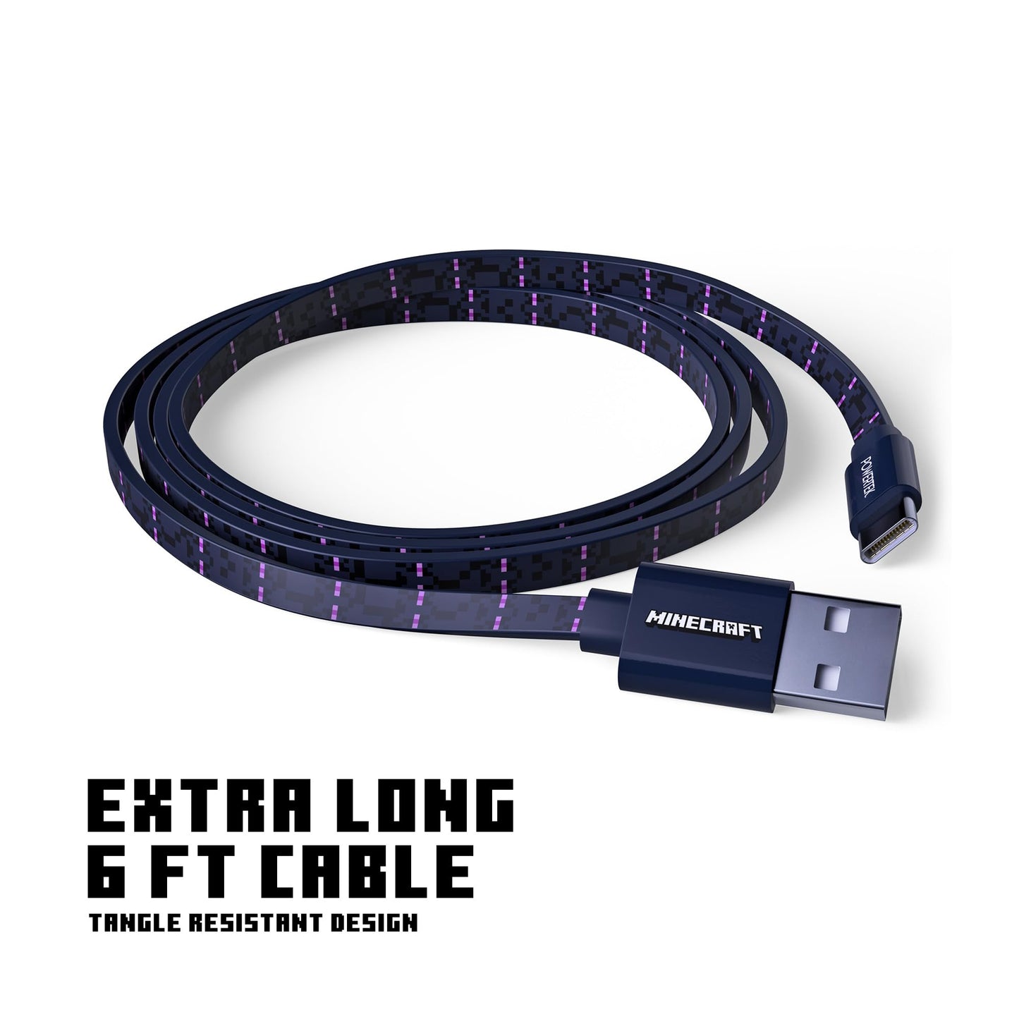 LIQUIPEL Powertek Minecraft Charging Bundle USB-A to C and Wall Charger (Enderman)