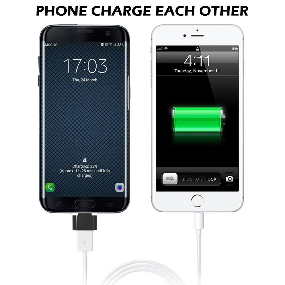 Micro USB OTG to USB Adapter, Mvpone Micro USB Male OTG to USB Female Adapter, USB On The Go Adapter 2 Pack (Black)