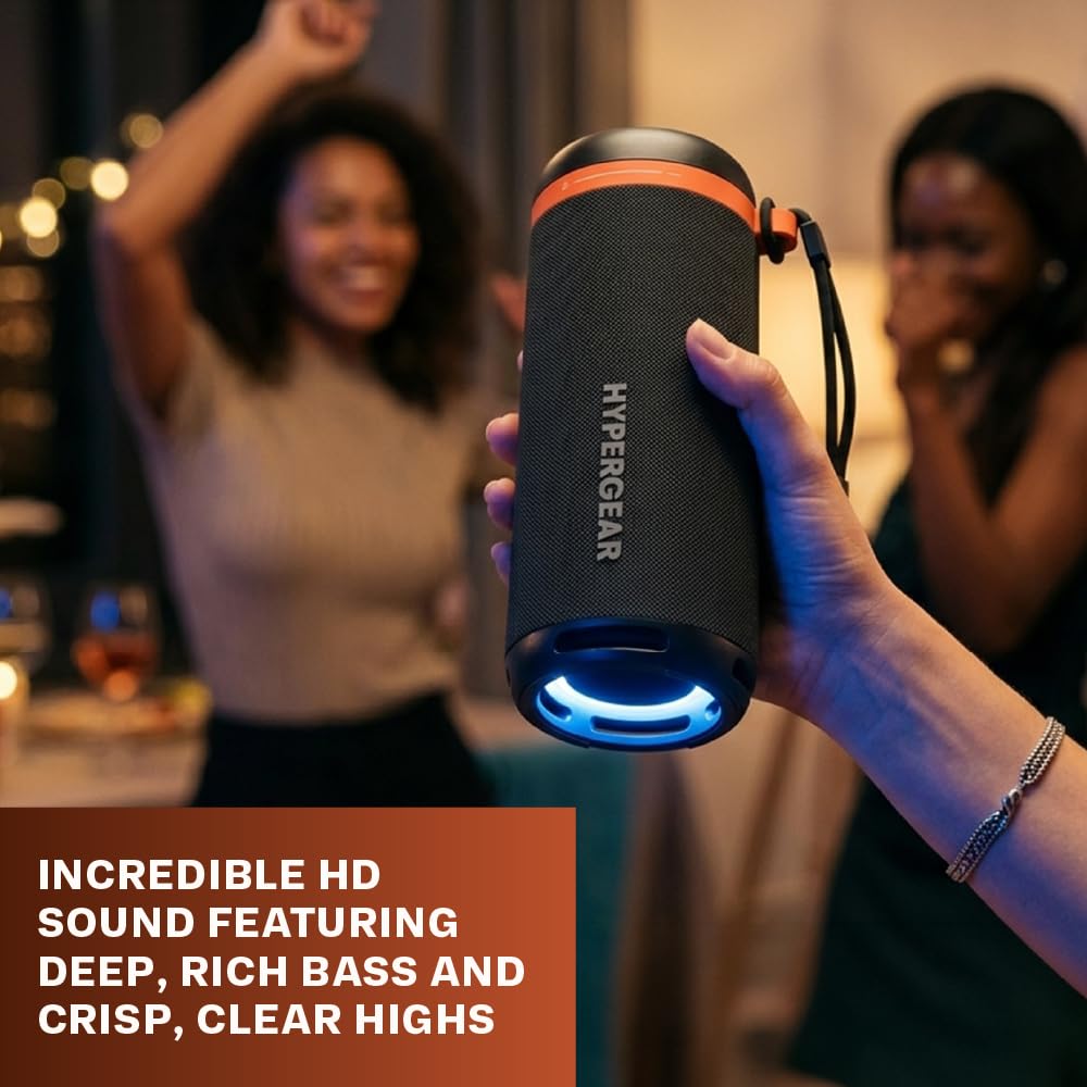 HyperGear SoundTower Bluetooth Portable Speakers, Bluetooth Wireless Pairing for Shower Speaker, Beach Audio Blue Tooth Speakers Outdoor, Loud Boosted