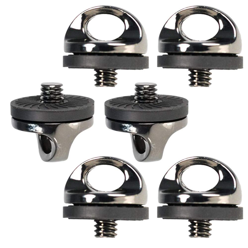 KingBra 6pcs 1/4" Quick Install Metal Screw Holder for Quick Release Camera Neck Strap