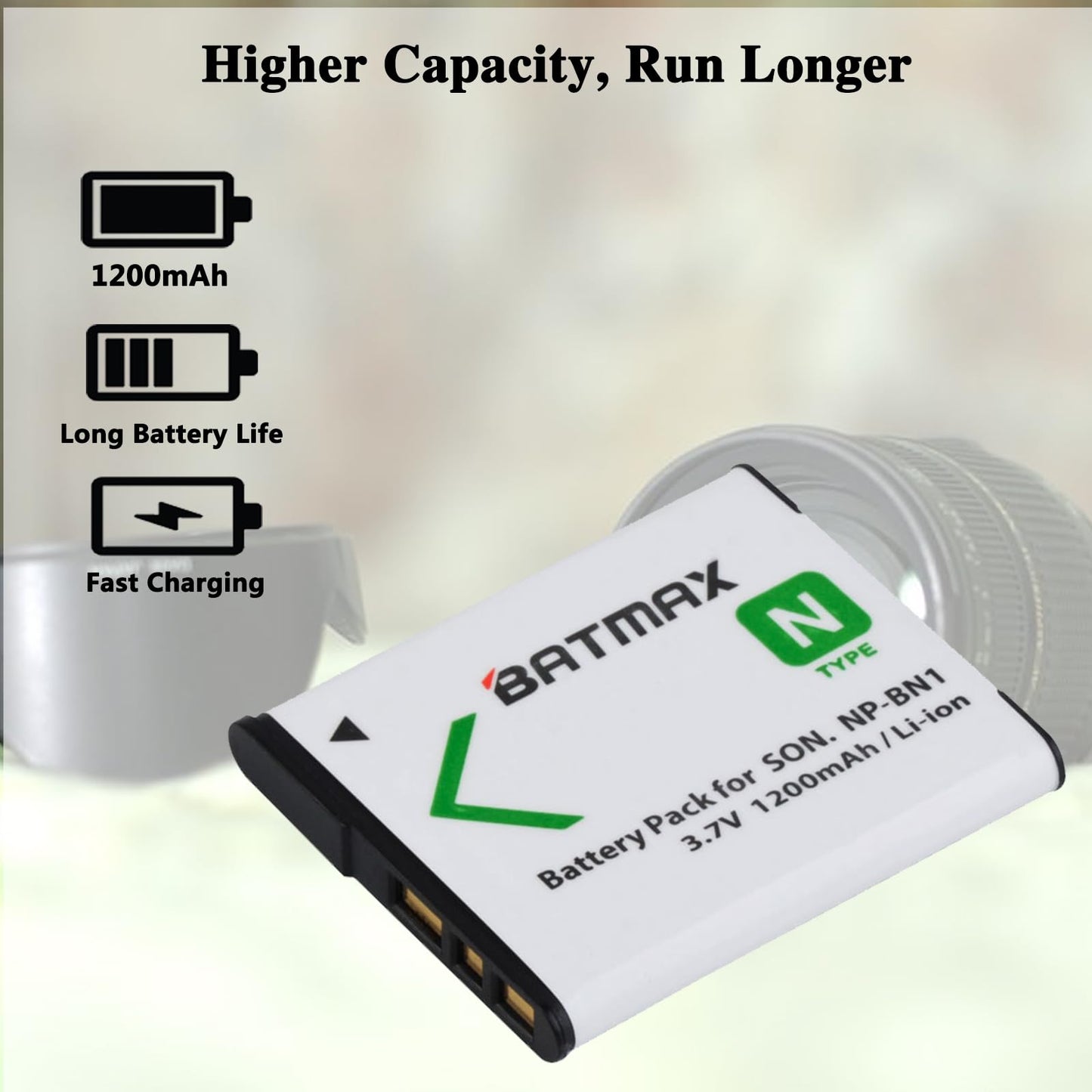 Batmax 2Pcs NP-BN1 NPBN1 Battery + Quick LED Dual Charger for Sony Cyber-Shot DSC-W800 DSC-W830 DSC-TF1 DSC-TX10 TX20 TX30 DSC-QX10 QX30 QX100