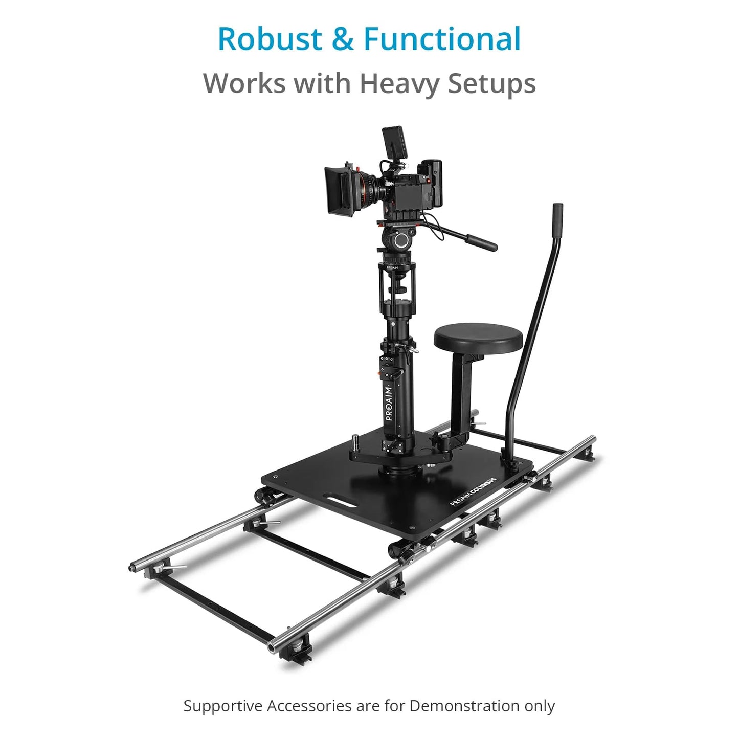 PROAIM Camera Riser - Euro/Elemac Base with 100mm Bowl for Cinema Dolly & Bazooka. 7" Tall Height Riser for Fluid Head & Rigs (BA-267-00)