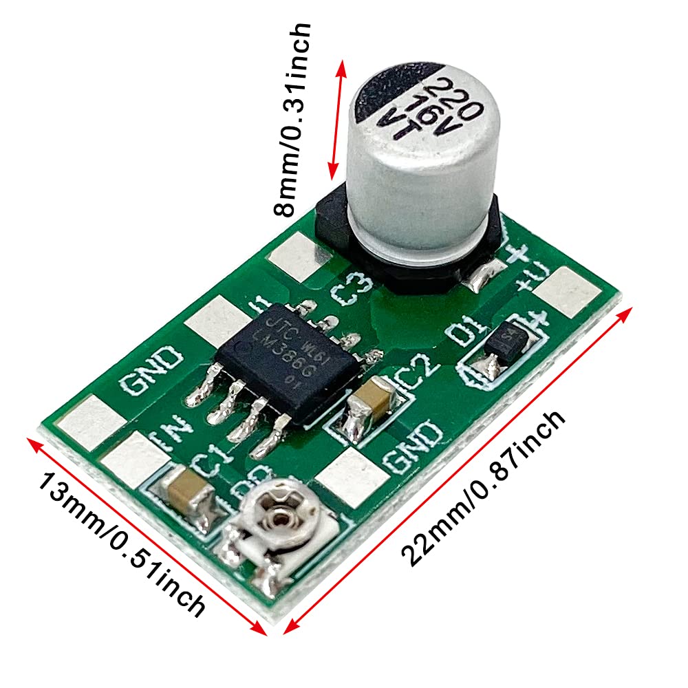 2PCS DC 3V-12V 5V 6V 9V LM386 Mini Audio Power Amplifier Board Mono Micro AMP Module 750mW Adjustable Volume