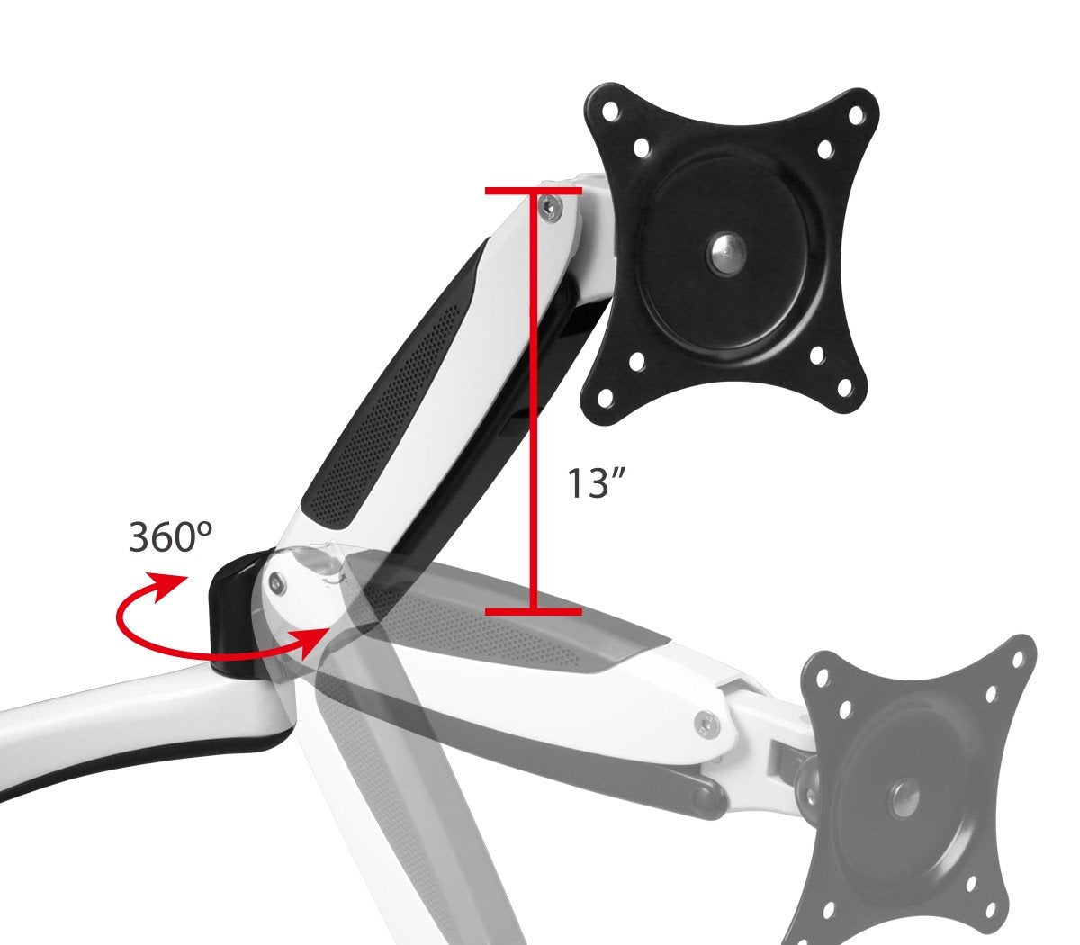 SIIG Tilt and Swivel Monitor Desk Mounting Kit - White (CE-MT1H12-S1)
