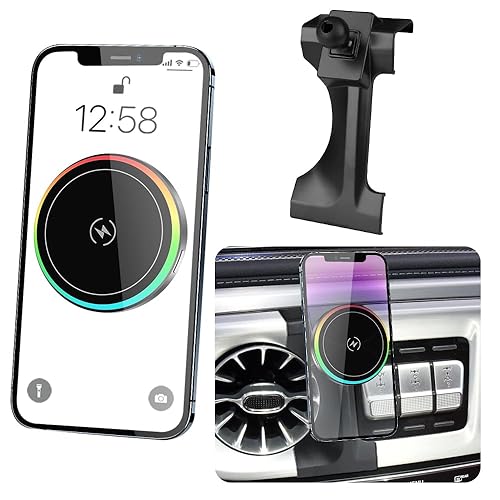 LUNQIN Magsafe Car Magnetic Phone Mount for Mercedes Benz G-Class 2019 2020 2021 2022 2023 2024 G Wagon G550 G500 AMG G63 G55 W463 Auto Accessories