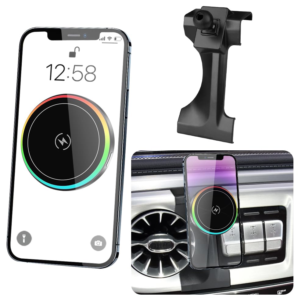 LUNQIN Magsafe Car Magnetic Phone Mount for Mercedes Benz G-Class 2019 2020 2021 2022 2023 2024 G Wagon G550 G500 AMG G63 G55 W463 Auto Accessories