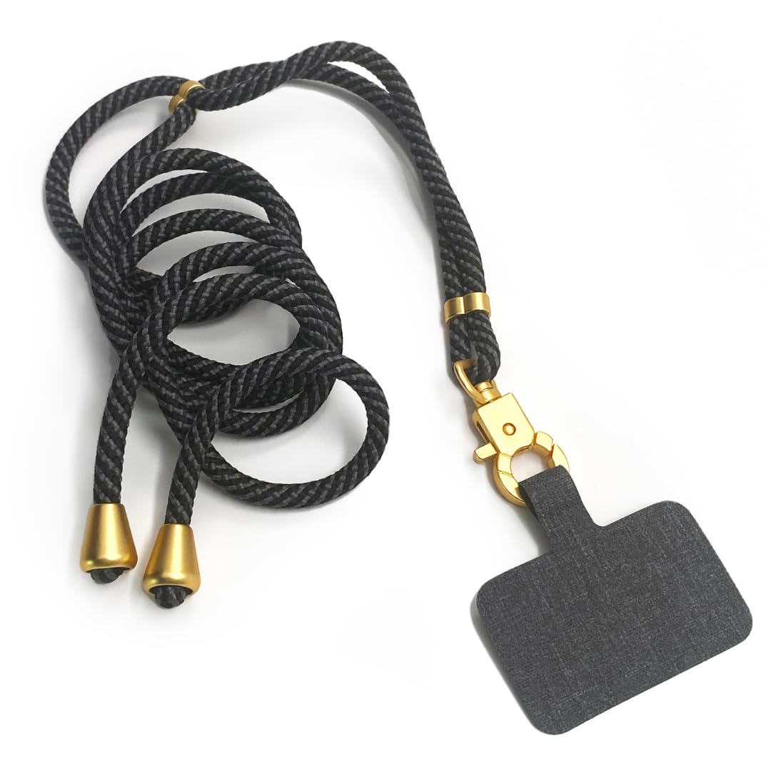 Tech Candy The Hookup Universal Lanyard Mobile Cell Phone Strap, Dark Slate - Quality, Wrist, Neck, Crossbody, Adjustable