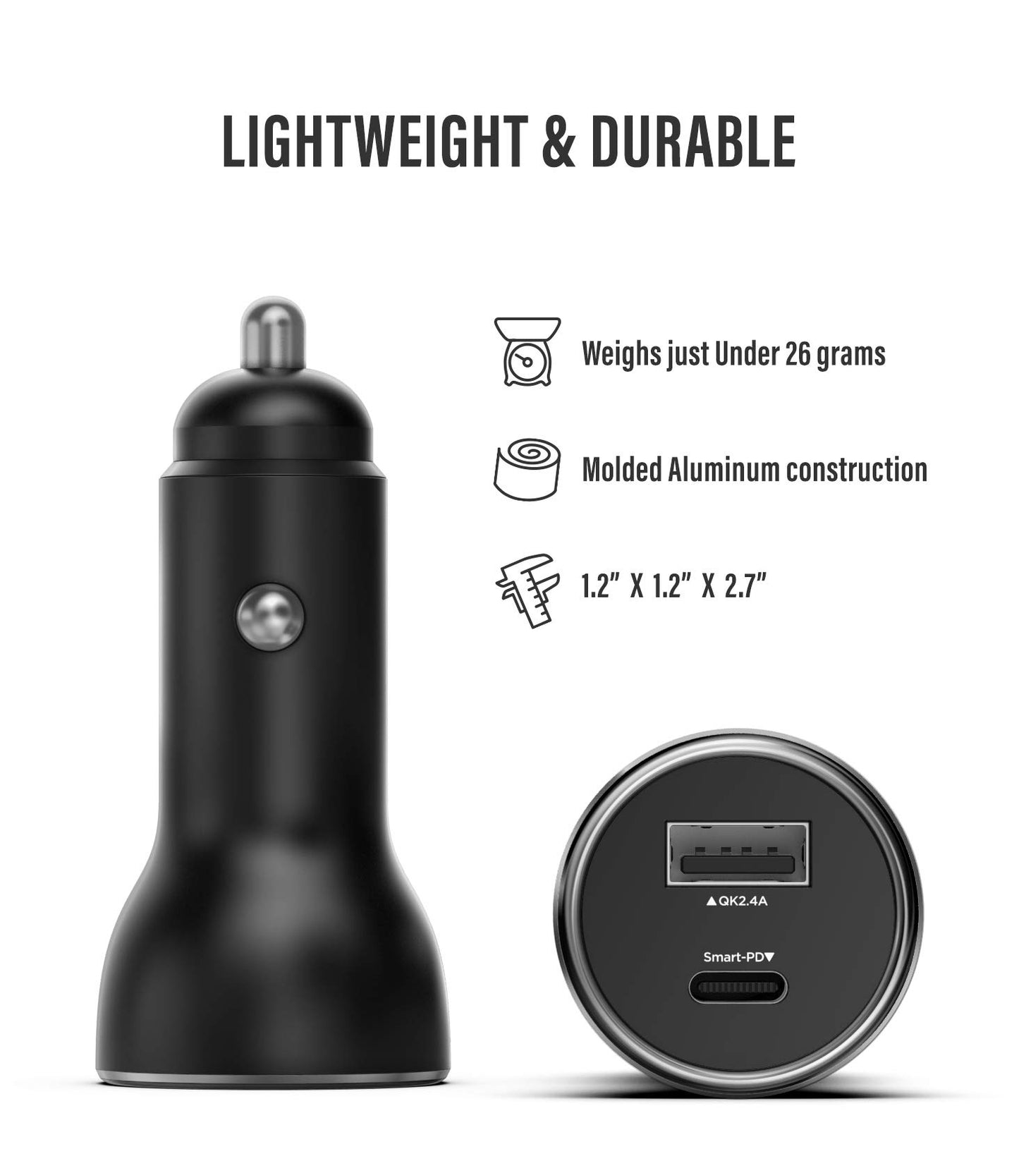 PD Compatible with iPhone 12/13/14 Car Charger - Apple Certified USB C to Lightning Cable (Ultra-Fast Charging) Dual Port Vehicle Adapter for iPhone