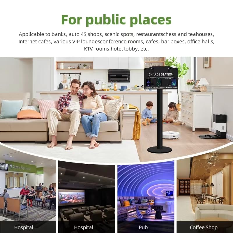 Floor Stand Cell Phone Charging Station Mobile Phone Charging Station | Fast Charging 8 Device | Compatible with Apple Tablets Android Port | Great