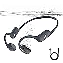 Swimming Bone Conduction Headphones with Night Safety Light, IP68 Waterproof 32G MP3 Memory, Soft Silicone Underwater Headphones,Submersible Sport…