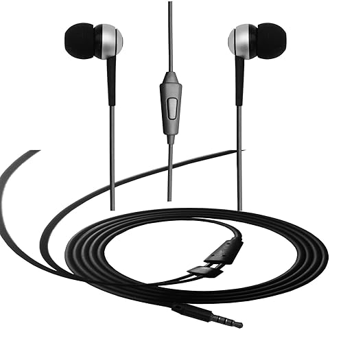 Wired Earbuds in-Ear Stereo Earphones with Microphone 1-Button Control Ear Buds Premium Sound Noise Isolating Headphones with 3.5mm Audio Output…