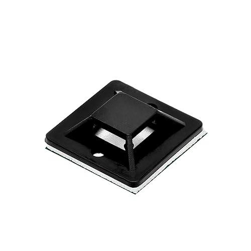 Conext Link 100 Pack Black Self Adhesive Cable Tie Zip Clamp Mount Clip Holder Base 3/4" (20X20mm ?19082?