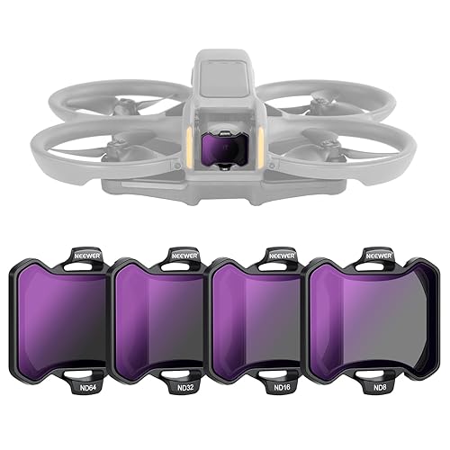 NEEWER 4 Pack Neutral Density Filters Set Compatible with DJI Avata 2, Neutral Density Filters ND8/ND16/ND32/ND64 Drone Accessories, Double Sided