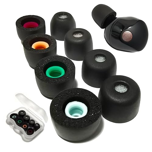 Luckvan Memory Foam Eartips for Sony WF-1000XM5 Earbuds Tips Replacement Ear Tips for Sony WF-1000XM5 WF-1000XM4 fit Charging Case 4 Pairs, Black