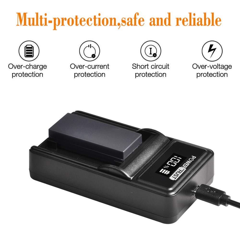PowerTrust 1400mAh 3.6V NP-FC11 NP-FC10 Battery and LED USB Charger for Sony DSC-P2, P3, P5, P7, P8, P9, P10, V1 Cameras