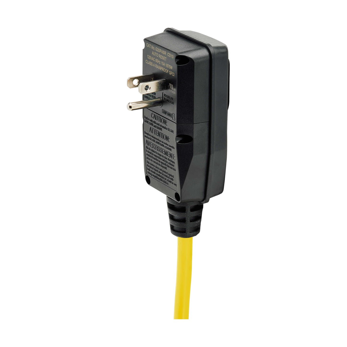Tripp Lite Eaton TLM609GF Heavy Duty Power Strip with GFCI Plug, Yellow Metal Housing, 6 Outlets, 9 Foot / 2.7 Meter Cord, Keyhole Mounting Slots