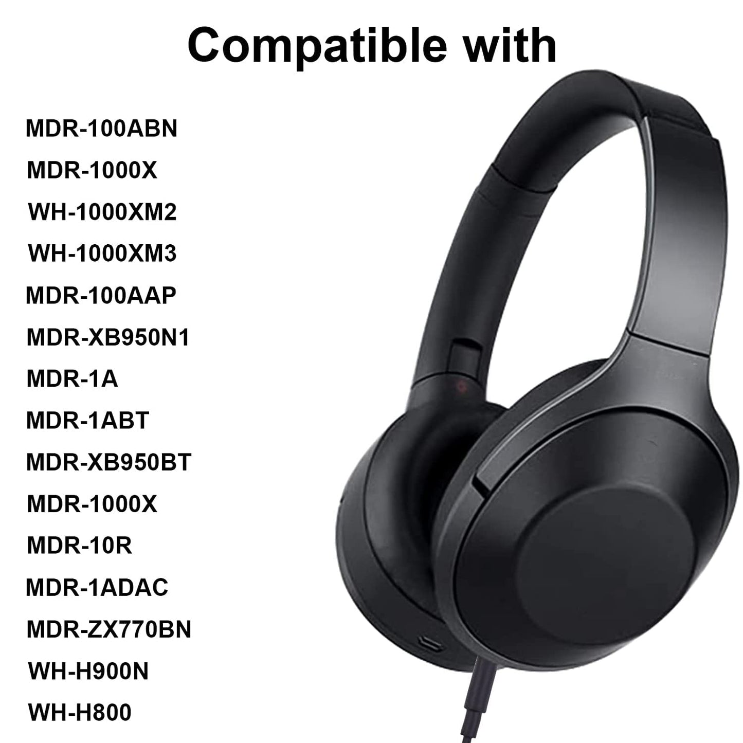 Replacement Audio Cable for Sony WH-1000XM5 WH-1000XM4 WH-1000XM3 WH-1000xm2 WH-CH510 WH-CH520 WH-CH720N WH-CH710N WH-CH700N WH-1000XM WH-H900N…