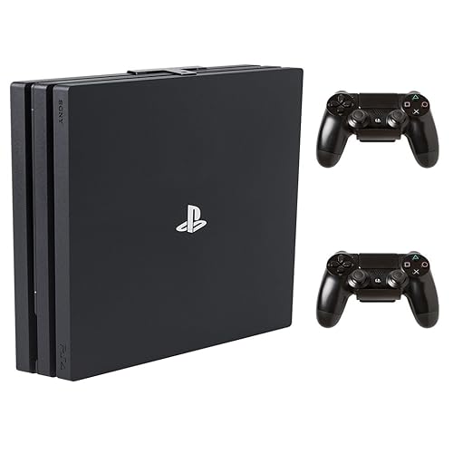 HIDEit Mounts 4P Bundle, Wall Mounts for PS4 Pro and Controller, Steel Wall Mount for PS4 Pro and 2 Controller Mounts to Safely Store Your PS4 Pro