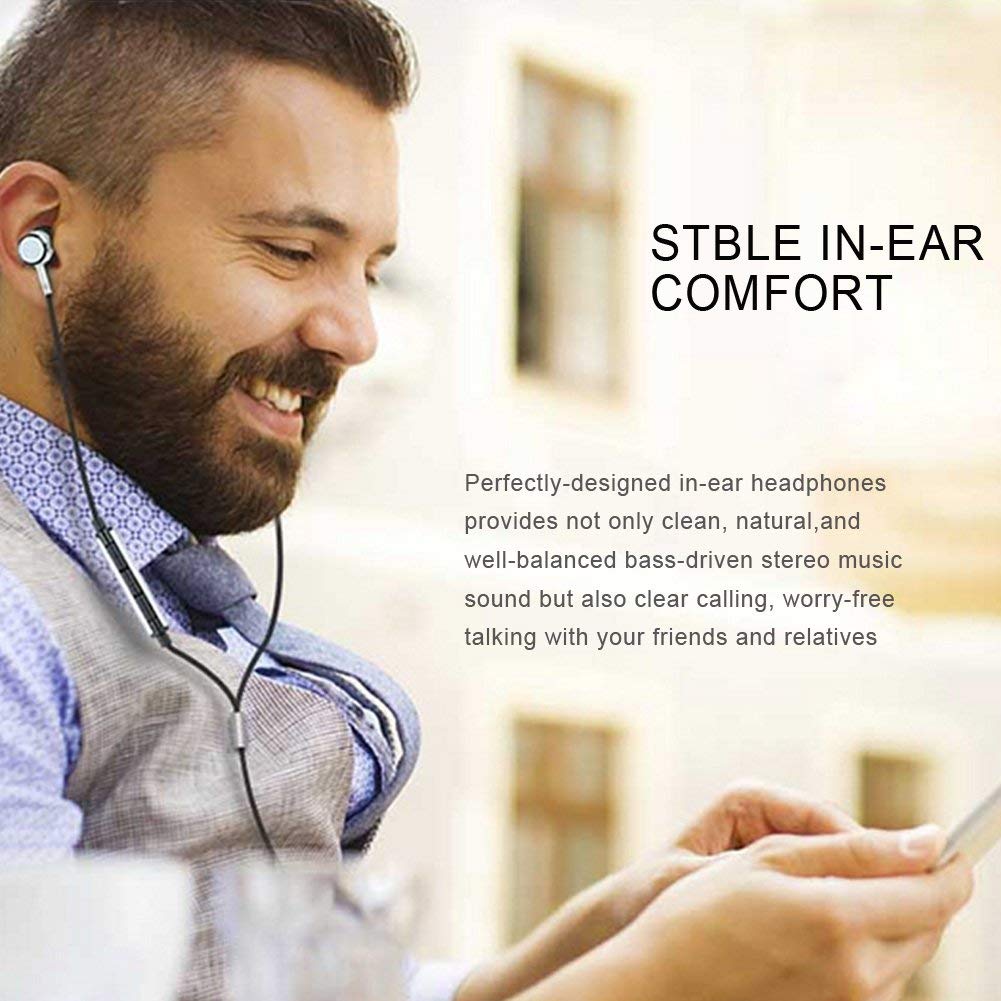 ebasy Ear Earphones in Ear Headphones Wired Earbuds with Microphone Mic Stereo and Volume Control Waterproof Metal Wired Earphone for Earphone Earbud…