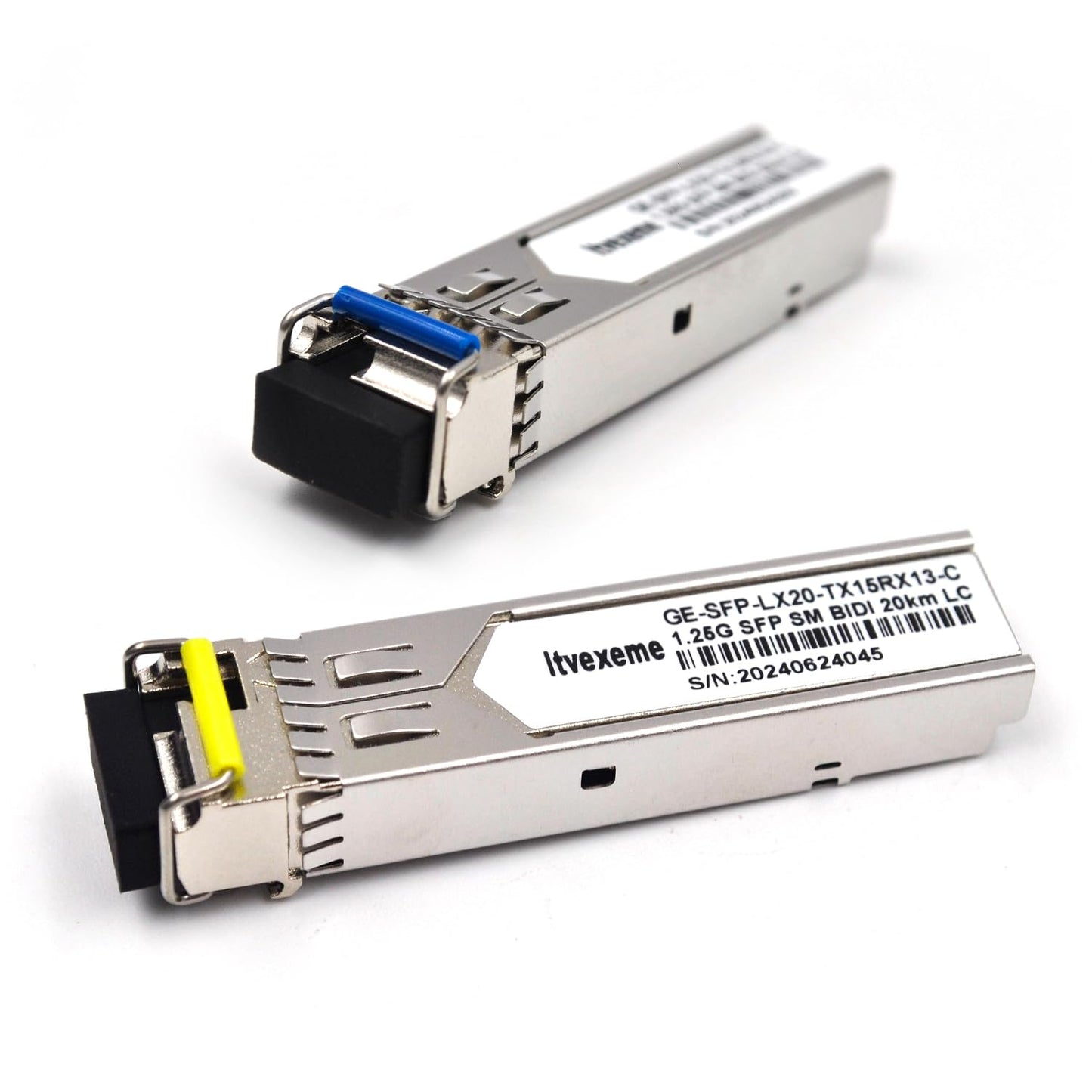2 Pairs 1.25G BIDI SFP Network Transceiver Module, 1.25 Gigabit Single Mode, LX SM 1310nm 1550nm 20km, Single Fiber Interface for Router, Network