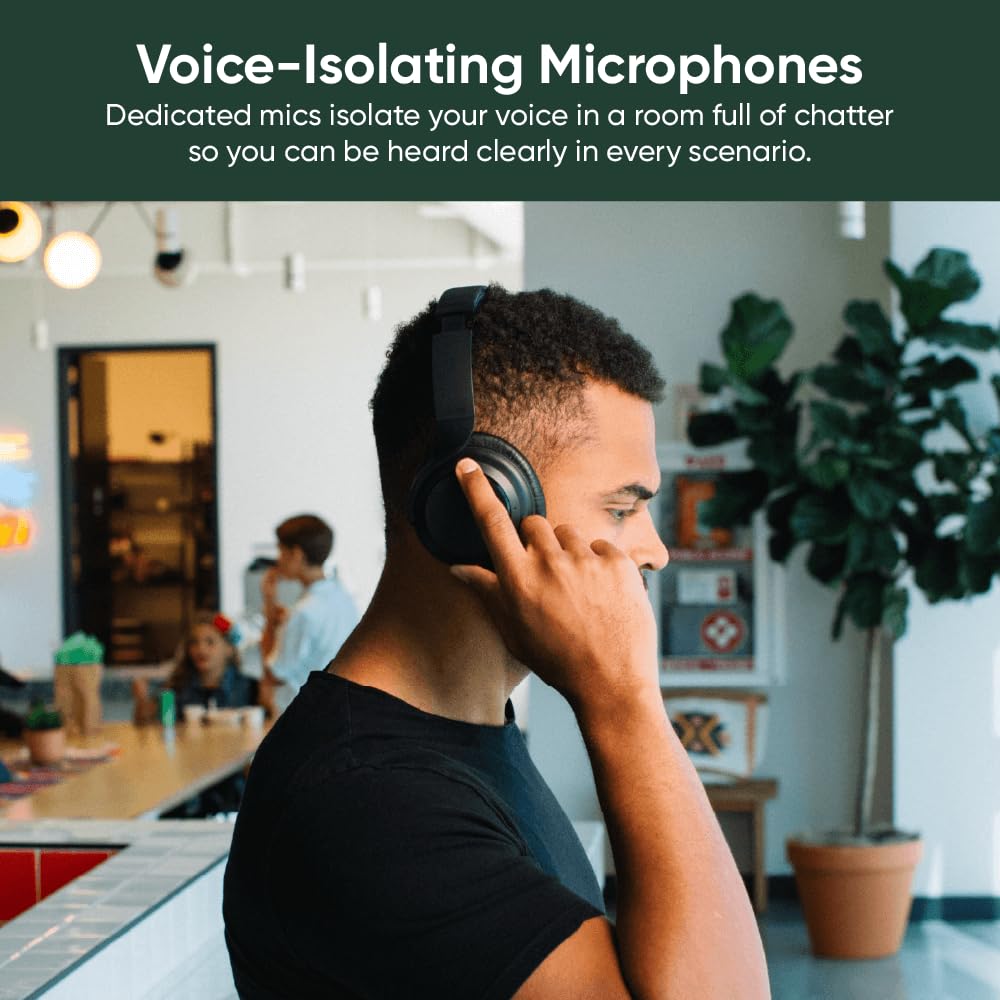 WYZE Noise Cancelling Headphones and Hard Case for Travel, Wireless Over The Ear Bluetooth Headphones with Active Noise Cancellation, Transparency…