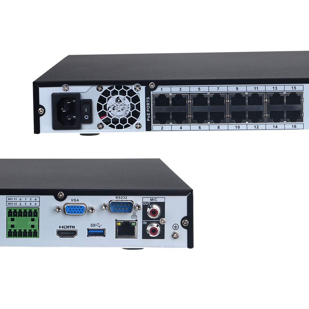Dahua OEM 4K H.265 16 Channel 16 POE Ports NVR Compatible with NVR4216-16P-4KS2 Network Video Recorder (NO Logo Logo Support)