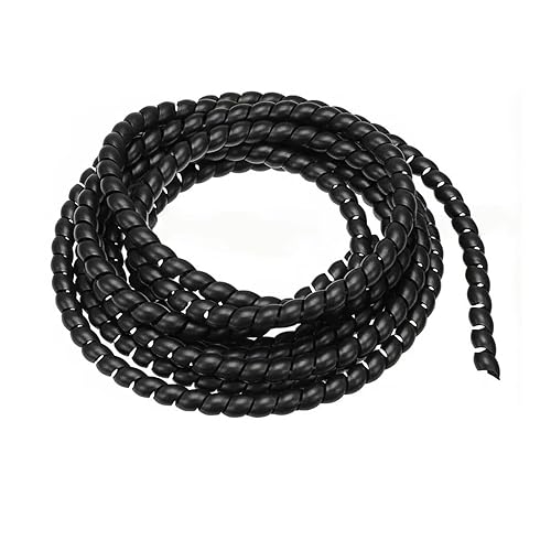 9.84ft Flexible Spiral Cable Wrap, 8mm x 10mm Spiral Wire Wrap, Black PE Cord Spiral Wrap Cable Protector 3 Meters Length Wire Manage for TV