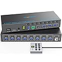 8 Port Displayport KVM Switch 4K@60Hz EDID Simulation, USB3.0 KVM Switch Displayport for 8 Computers Share 1 Monitor and 4 USB Devices,KVM Switches