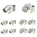 SUPERBAT BNC Crimp Connectors Kit - BNC Male & Female Crimp Solder Attachment Connector Kit for RG58, RG303, RG223, RG142, RG400, LMR195 Low Loss Coax