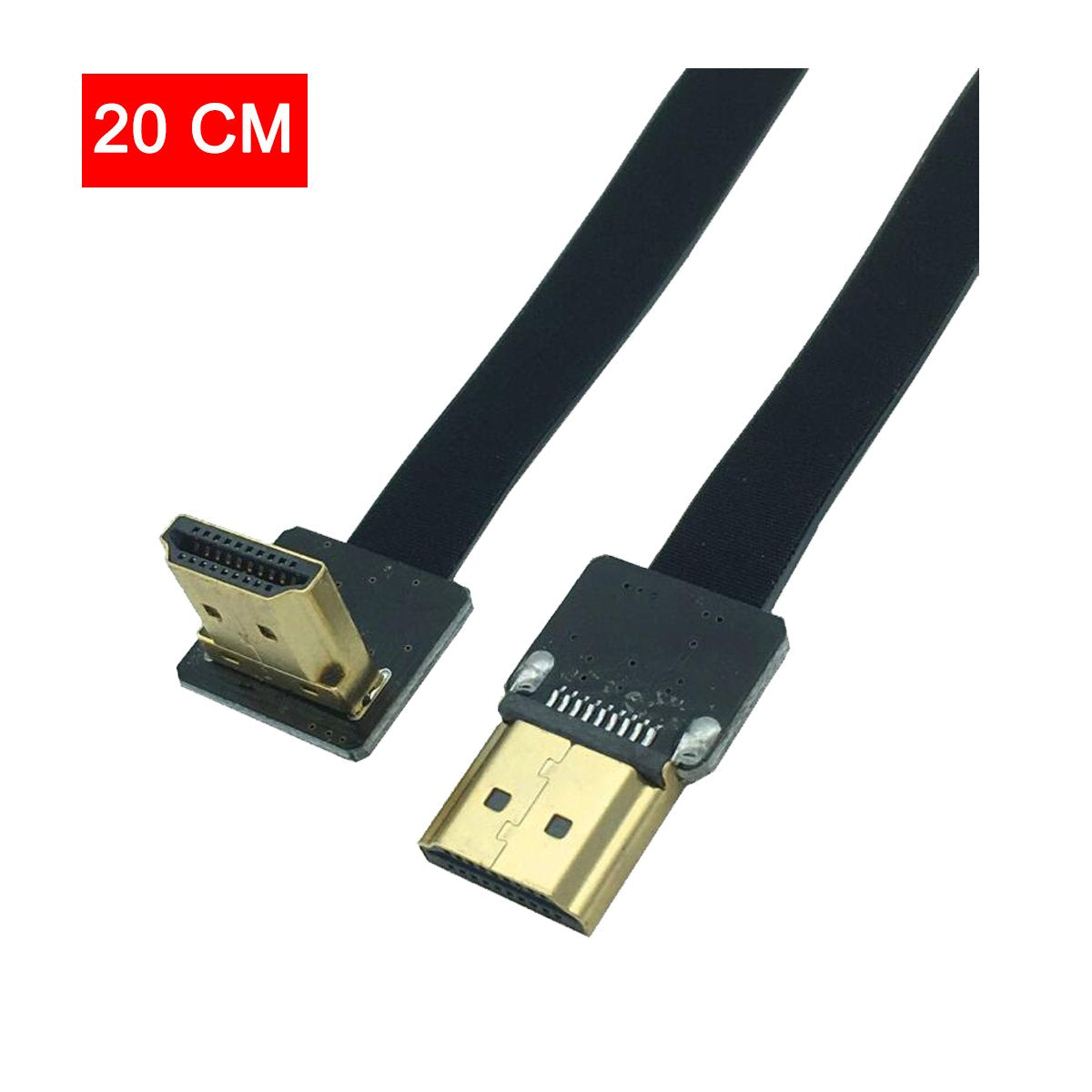 Kework 20cm FPV HDMI Slim Flat Cable, Downward Male to Straight Male 1080P HDMI Cord