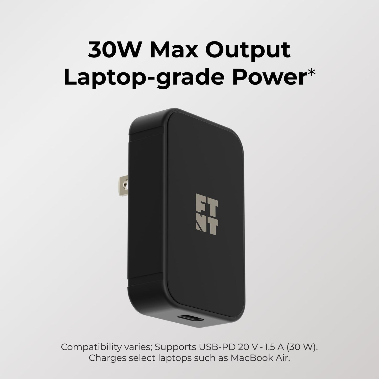 USB-C Compact Power Adapter, 1m/3ft Flexible USB-C Cable Bundle, 1 USB-C Port, 30W USB-C Max Output, for iPhone 16/17, MacBook Air, iPad, Pixel