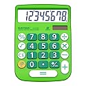 CATIGA Desktop Calculator 8 Digit with Solar Power and Easy to Read LCD Display, Big Buttons, for Home, Office, School, Class and Business, 4 Function