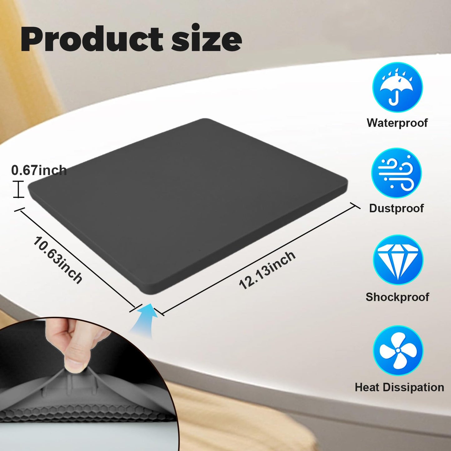 Zeroffi Starlink Mini Protective Cover Case, Starlink Mini Accessories Silicone Protective Case for Starlink Mini Dish Black