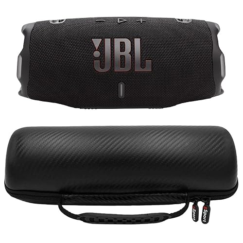 JBL Charge 6 Waterproof Portable Speaker Bundle with gSport Carbon Fiber Case (Black)