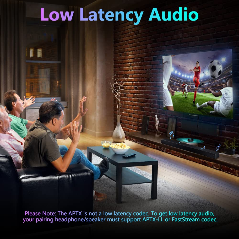 Golvery Bluetooth 5.3 Transmitter Receiver for TV/Airplane, 2 in 1 Wireless Flight Adapter, Support 2 Wireless Headphones, 3.5mm Aux Audio and RCA