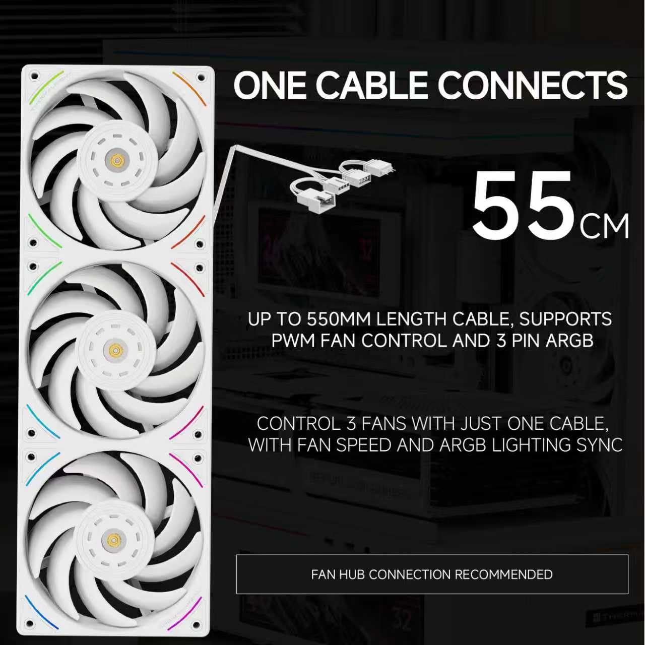 Thermalright Trofeo Vision 360 ARGB White CPU AIO Cooler,6.86-inch LCD Long Screen High-Performance 360mm Water-Cooled Radiator, IPS LCD Screen