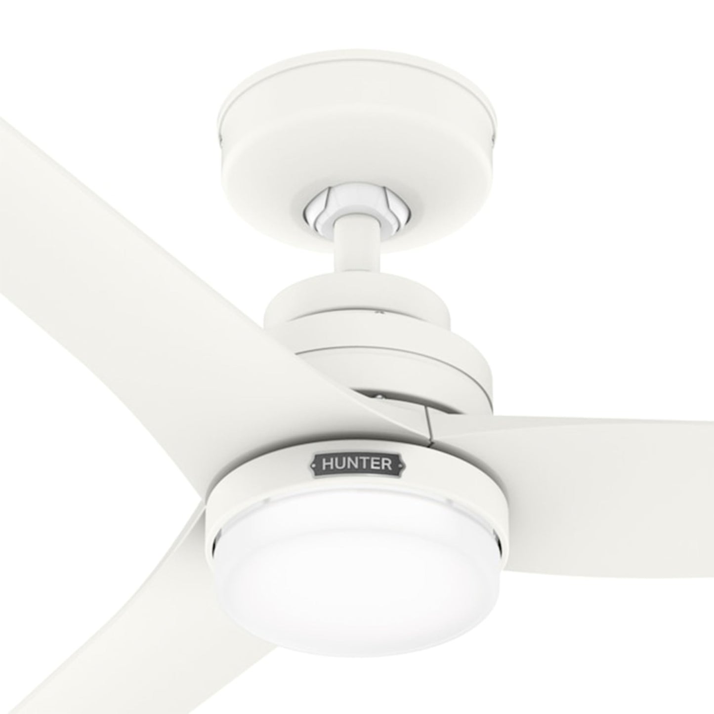 Hunter Fan 52 inch Indoor/Outdoor Matte White Ceiling Fan with Light Kit for Bedroom, Living Room, Dining Room, Kitchen, Office, Patio, CC5C25C63