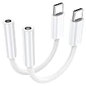 KAYQINHO 2 Pack USB C to 3.5 mm Jack Adapter, 3.5mm 1/8 Inch Aux to USB C Audio Headphone Jack Adapter Compatible with iPhone 17/16/15, iPad Pro
