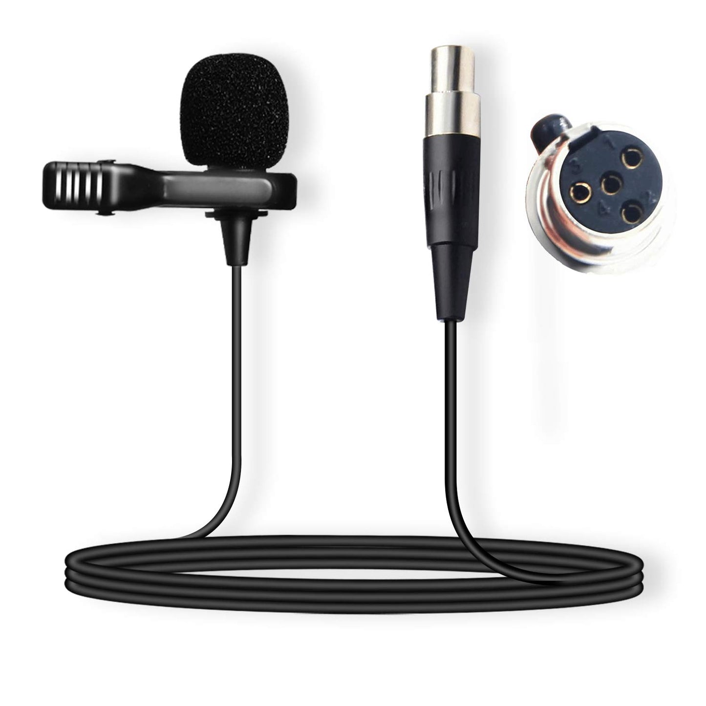 Nicama LVM5 Omni-Directional Lavalier Microphone 4-pin XLR Output Compatible with Shure Wireless Microphone Belt Pack Transmitter T1, ULX1, UR1, PG1