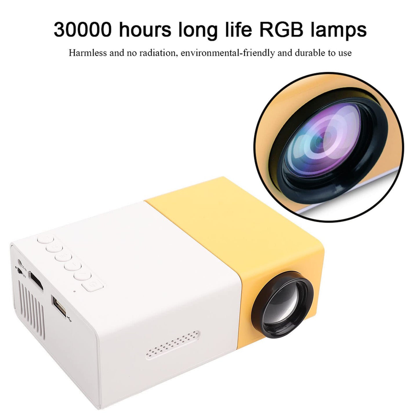 Mini Projector Portable 1080P LED, Pocket Pico Video Projector for Home Theater, Outdoor Movies, Kids Gift, HDMI USB TV AV Interfaces and Remote