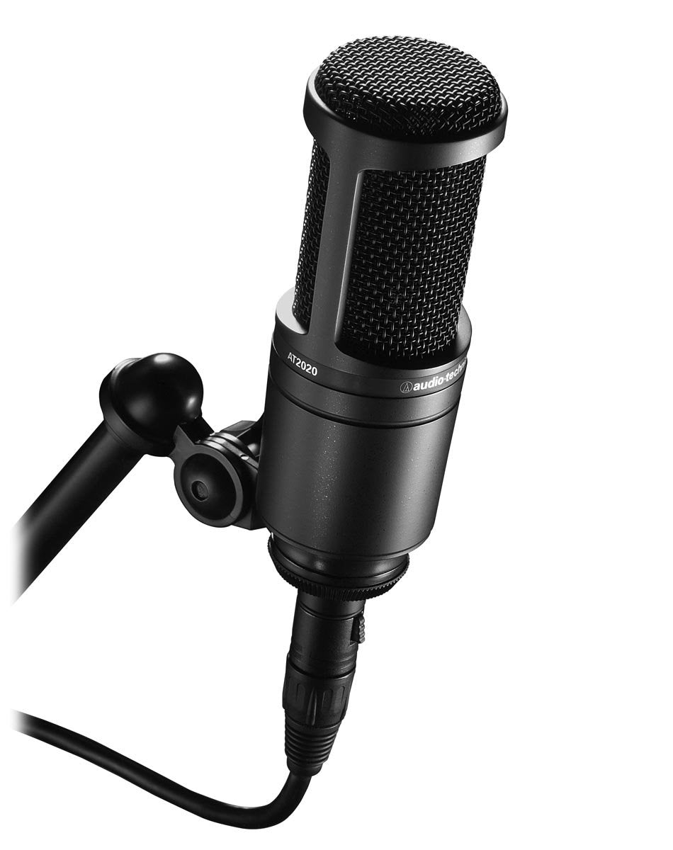 Audio-Technica AT2020 XLR Cardioid Condenser Microphone Bundle with Pop Filter, XLR Cable, and Austin Bazaar Polishing Cloth