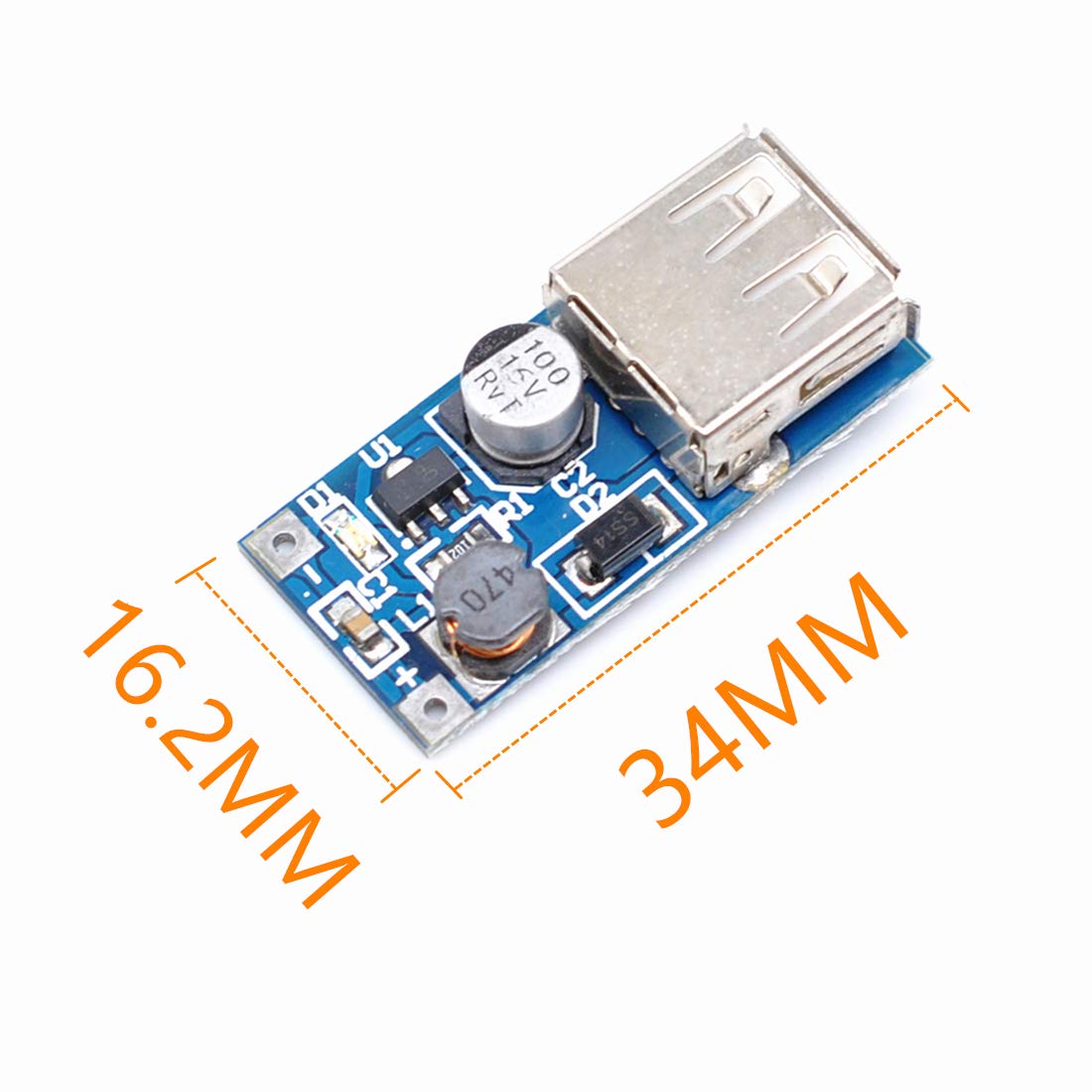 Oiyagai 5pcs PFM 600MA Control DC-DC Converter Step Up Boost Module USB Charger 0.9V-5V to 5V Power Supply Modul TE110
