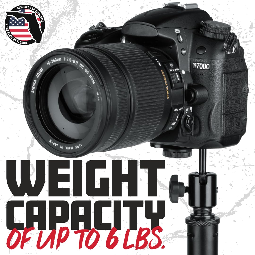 Gator Frameworks Camera Mount Mic Stand Adapter with Ball-and-Socket Head Fits Standard 1/4-20 Camera Threads (GFW-MIC-CAMERA-MT)
