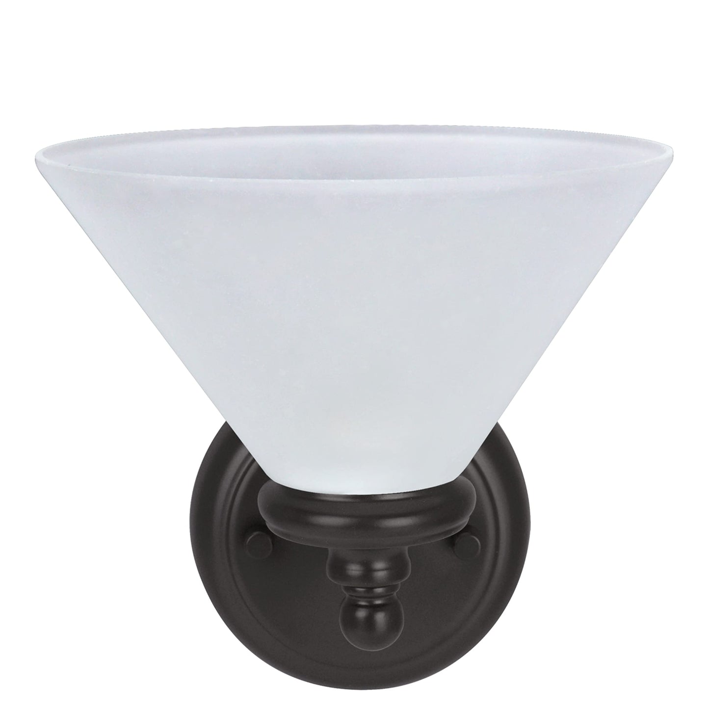Aspen Creative 62145, One Metal Bathroom Light Fixture, 6-1/2" Wide, Transitional Design in Oil Rubbed Bronze with Frosted Glass Shade Vanity Wall