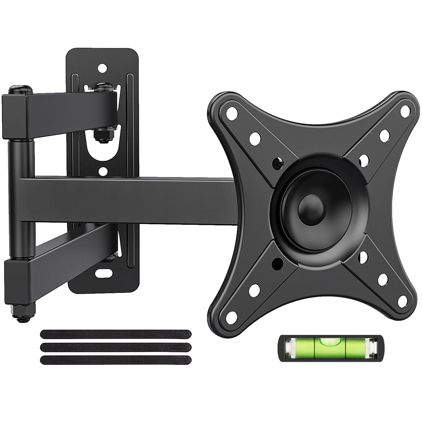 USX MOUNT Full Motion TV Wall Mount - Universal Single Stud Corner Bracket for 13-32 inch TVs, Monitor Wall Mount for LCD Monitor Swivel Tilt Rotation