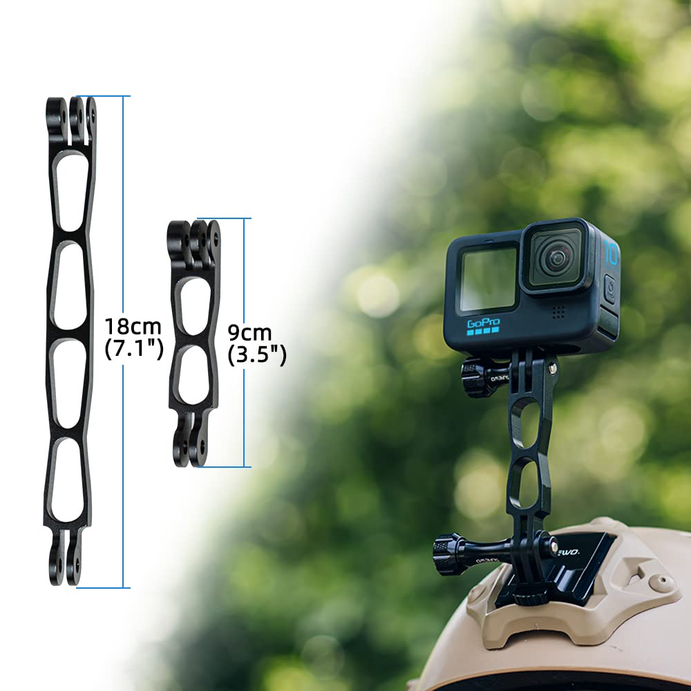 SUREWO Aluminum NVG Helmet Mount Compatible with Go pro Hero 13 Black,GoPro Hero 12/11/10/9/8/7/(2018)/6/5 Black,DJI Osmo Action 5 pro/4/3/2 and Most