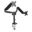 ProMounts Landscape to Portrait Dual Monitor Mount for 10-24" Screens, Gas Spring Fully Adjustable Dual Monitor Stand, Computer Monitor Stand Arm