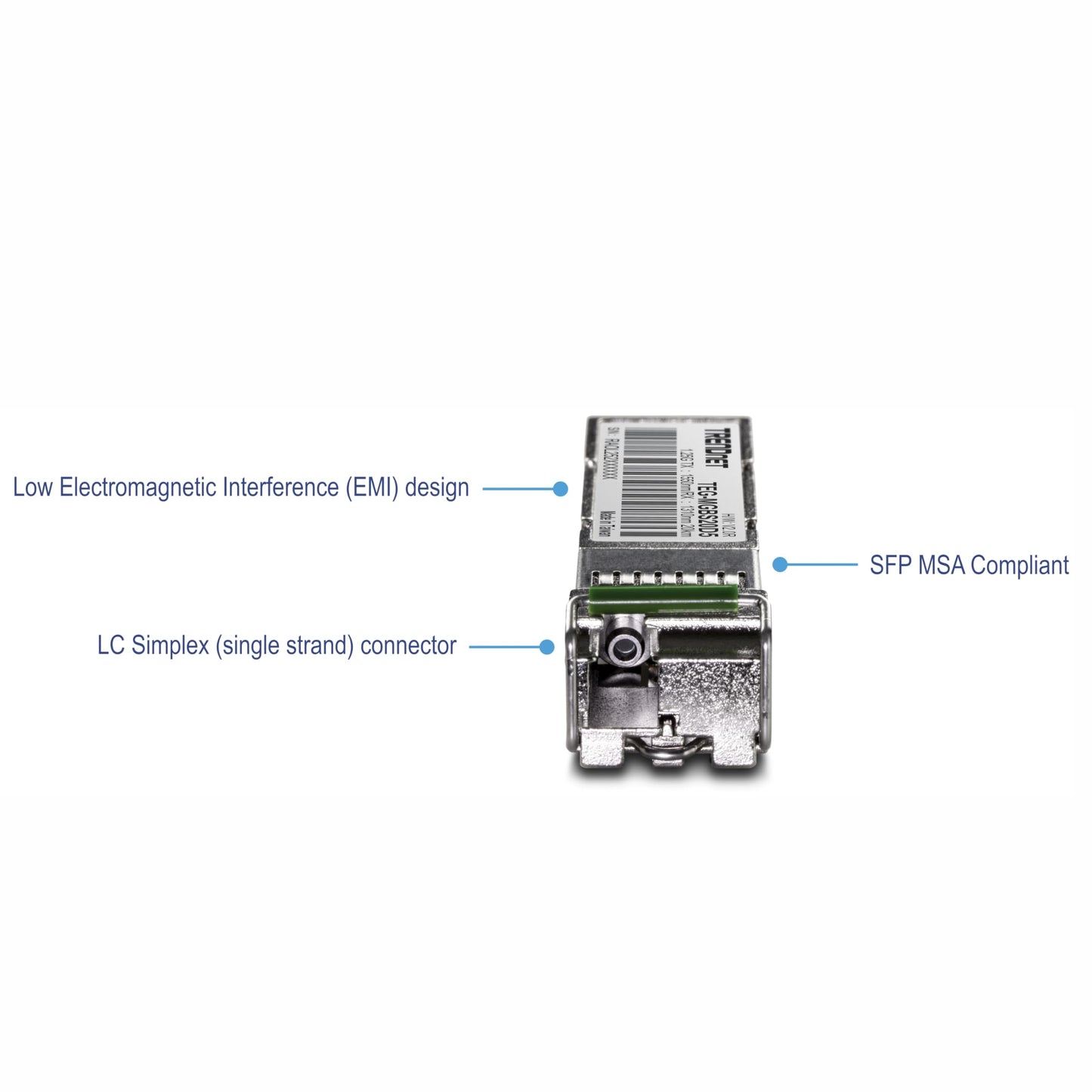 TRENDnet SFP to RJ45 Dual Wavelength Single-Mode LC Module,TEG-MGBS20D5, Must Pair w/TEG-MGBS20D3 or a Compatible Module, Up to 20 km (12.4