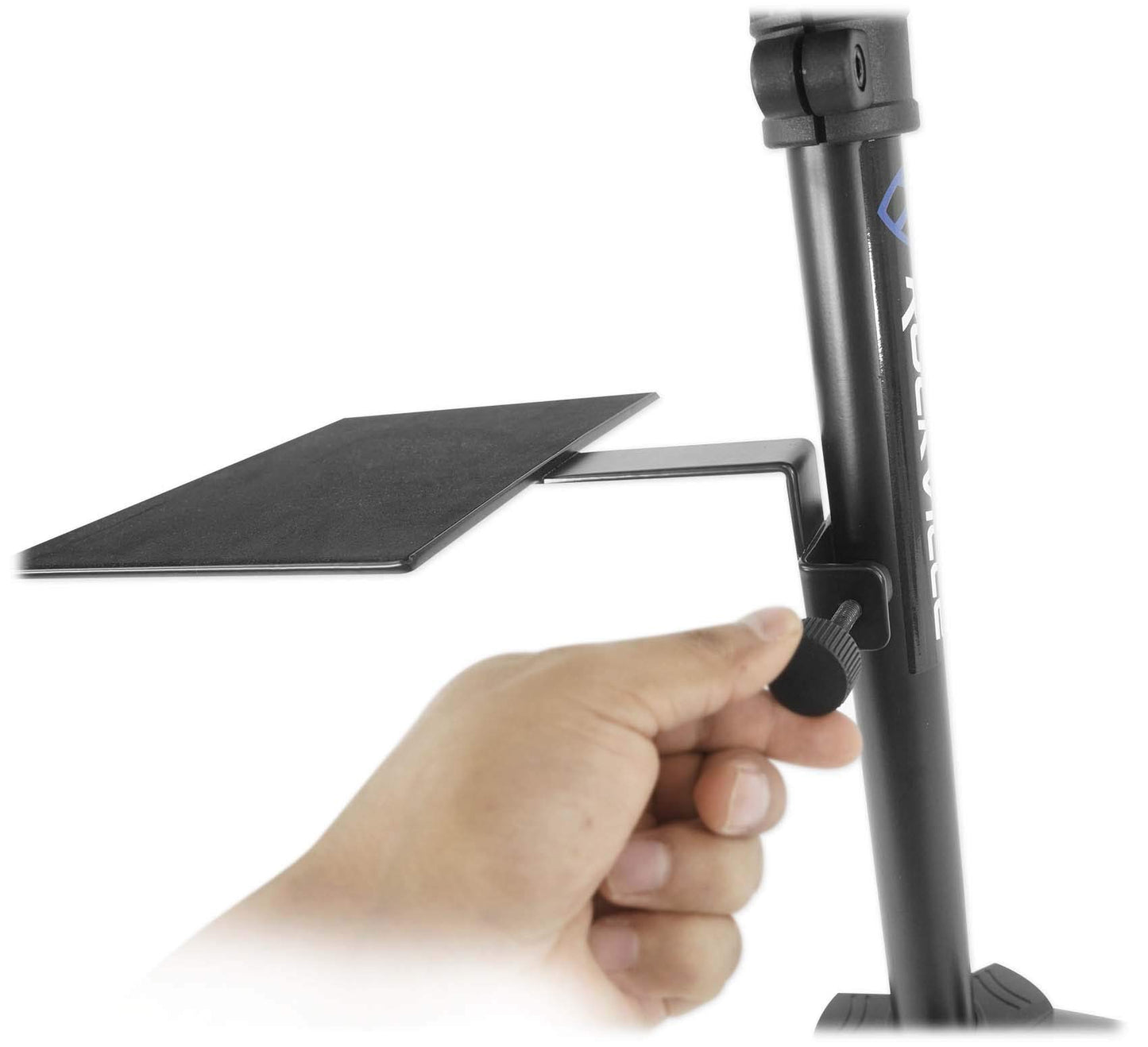 Rockville RLS68 Dual-Tray Laptop/Tablet Stand, Adjustable Height 30-51", Foldable, Portable, for DJs, Presenters, and Musicians